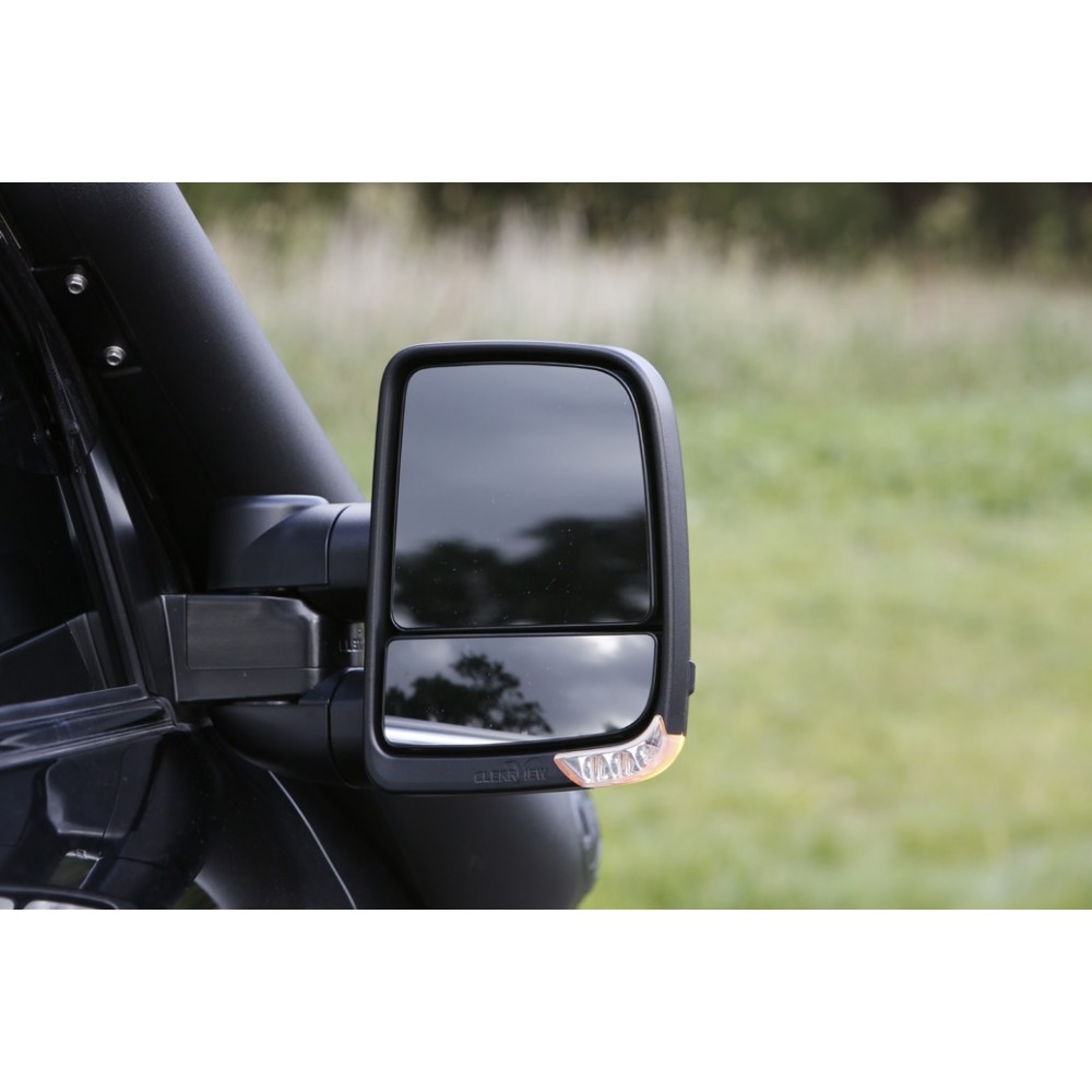 Clearview Towing Mirrors Toyota LandCruiser 200 Series 2007 to Current - next-gen - black 